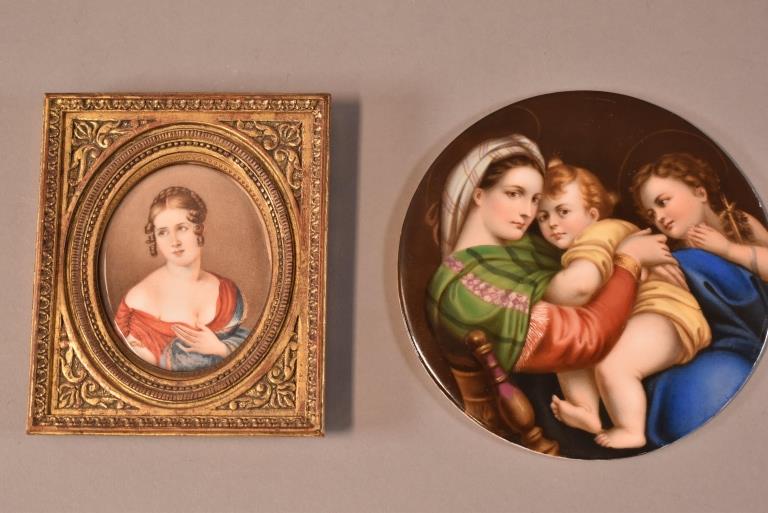 HANDPAINTED PORTRAIT & KPM PORCELAIN PLAQUE (1 of 4)