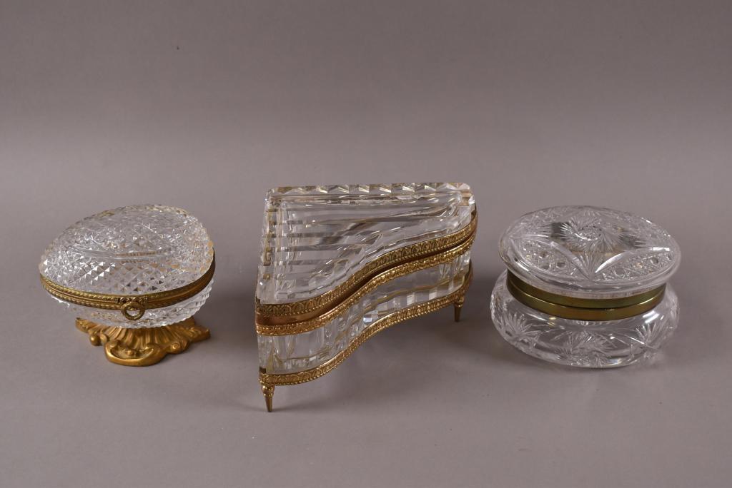 3 CUT GLASS DRESSER BOXES (1 of 4)