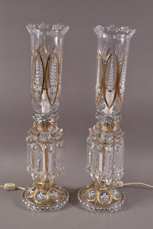 PAIR OF UNSIGNED BACCARAT CRYSTAL PRISM LAMPS (1 of 4)