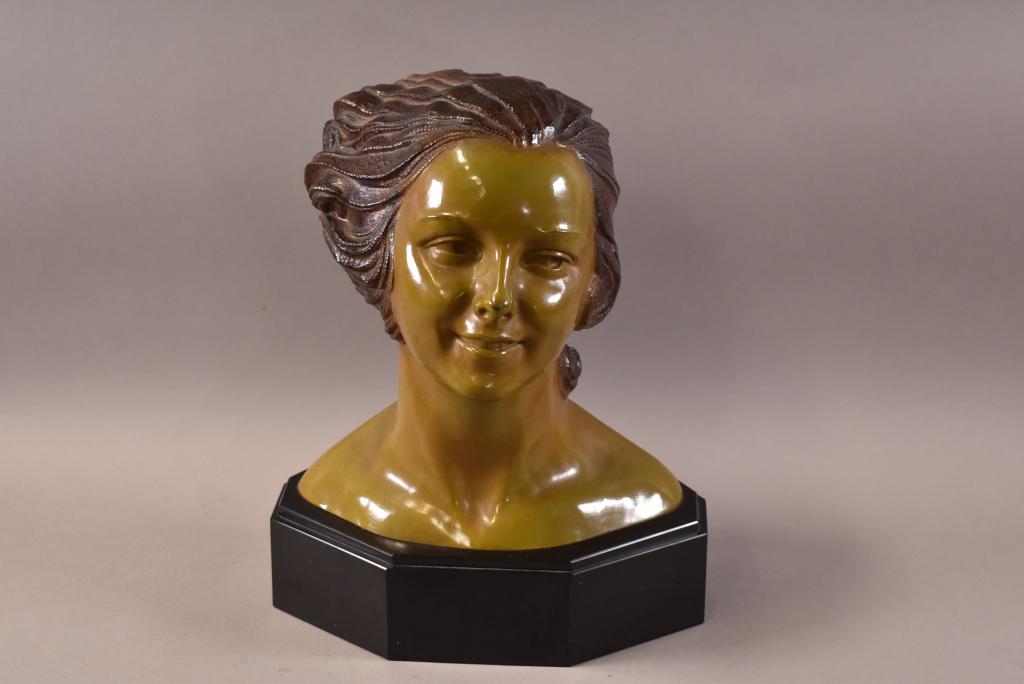 BRONZE LADY BUST AFTER CHIPARUS (1 of 3)