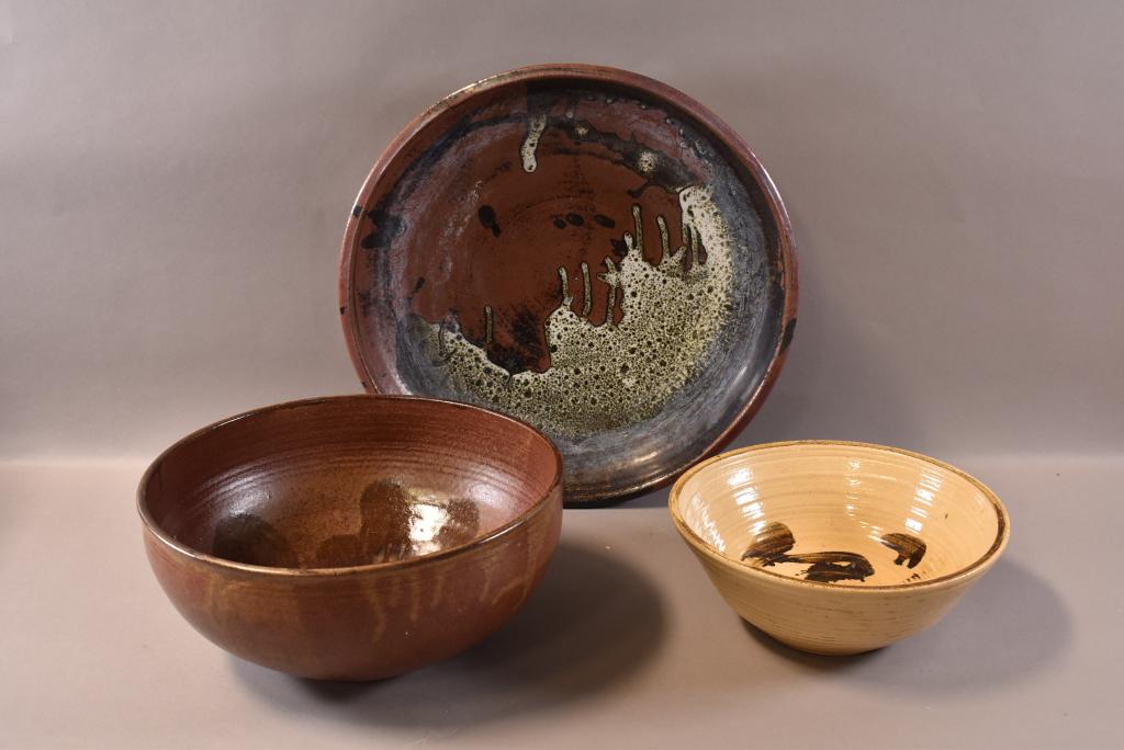 3 MID CENTURY MODERN POTTERY BOWLS (1 of 6)