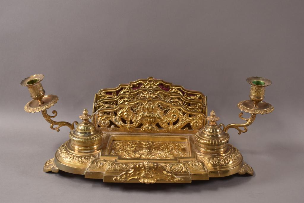 BRASS DOUBLE INKWELL (1 of 4)