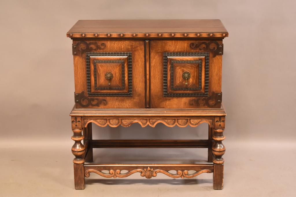 1920'S BERKEY & GAY SPANISH STYLE 2 DOOR SERVER (1 of 5)