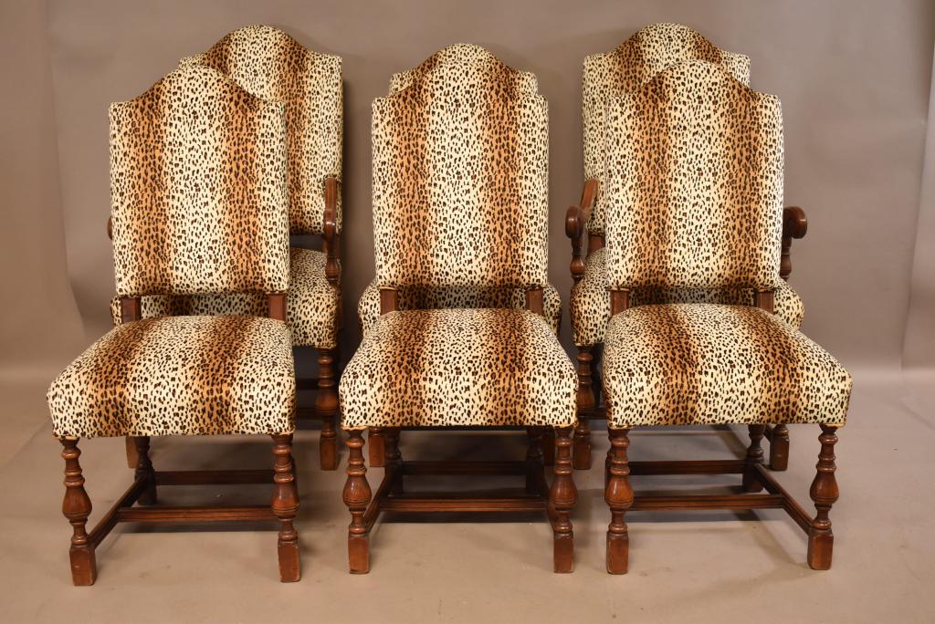 SET OF 6 CHEETAH PRINT CHAIRS (1 of 3)