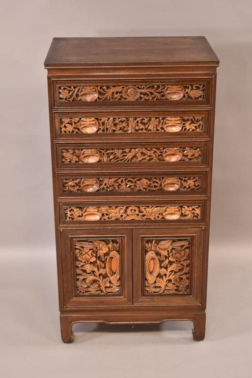 CHINESE HARDWOOD SILVERWARE CHEST (1 of 4)