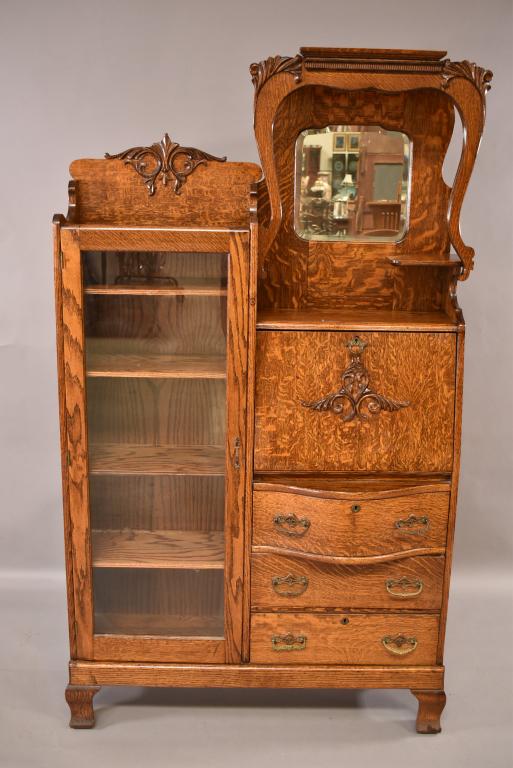 1900'S AMERICAN OAK SIDE BY SIDE SECRETARY (1 of 4)