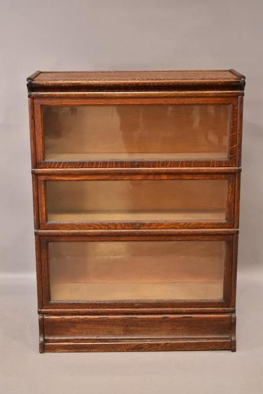 AMERICAN OAK 3 STACK LAWYER'S BOOKCASE (1 of 5)