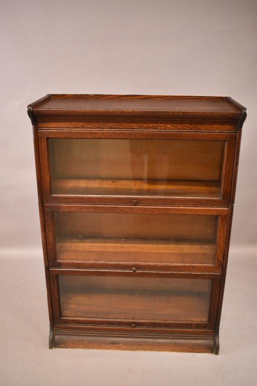 AM. OAK 3 STACK LAWYER'S BOOKCASE (1 of 5)