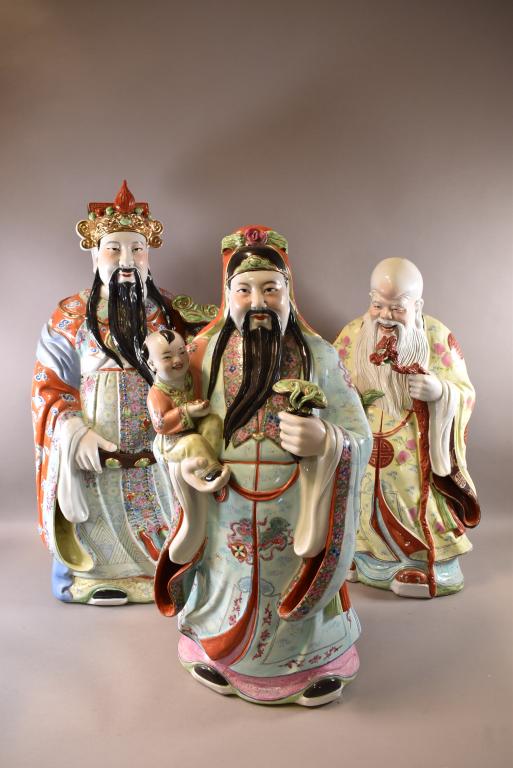 3 LARGE CHINESE PORCELAIN FIGURES (1 of 4)