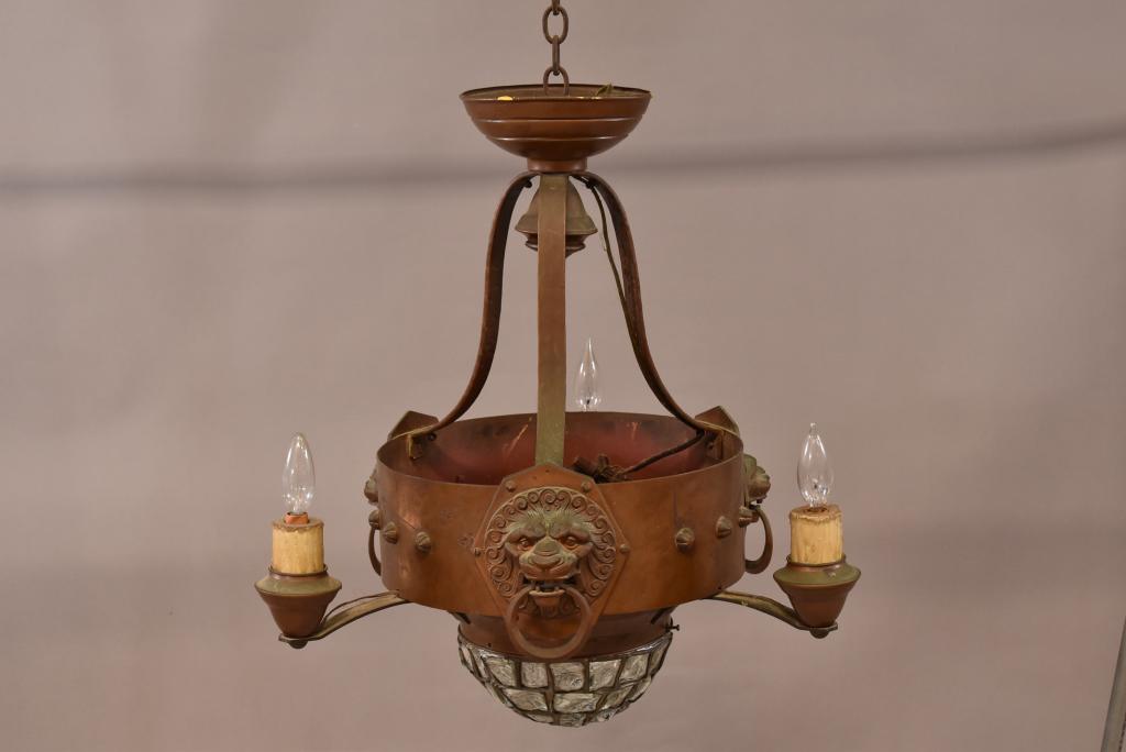 ANTIQUE ARTS & CRAFTS CHANDELIER (1 of 10)