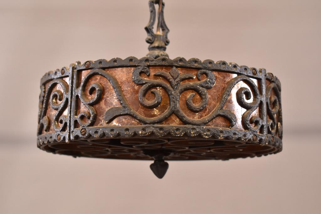 SPANISH STYLE HANGING LIGHT W/ MICA (1 of 3)