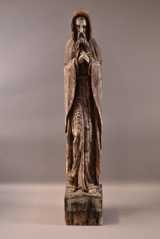 19TH CENTURY WOODEN MONK SANTO (1 of 4)