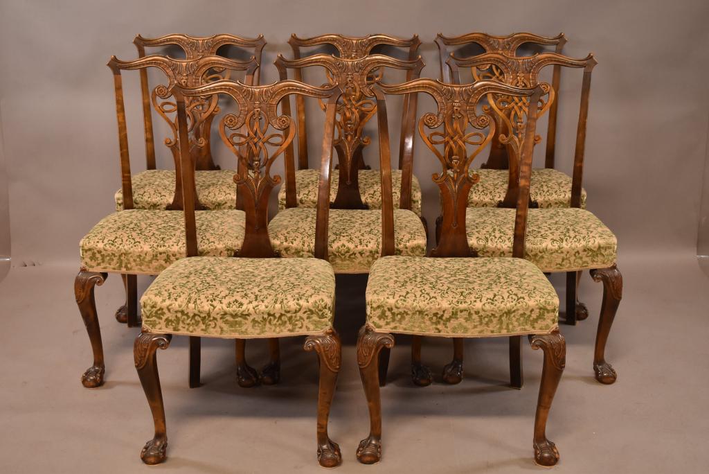 SET OF 8 CHIPPENDALE STYLE CHAIRS (1 of 6)