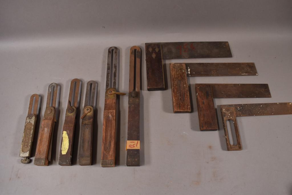 10 MISC TRI & BEVEL SQUARES (1 of 3)