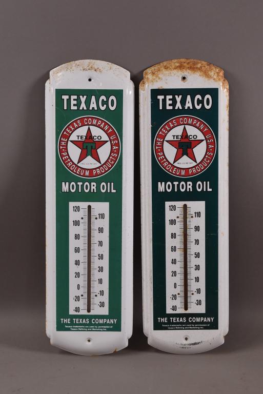 2 REPRODUCTION TEXACO THERMOMETERS (1 of 2)