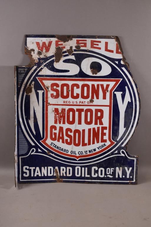 SOCONY MOTOR GASOLINE DSP FLANGE SIGN (1 of 4)