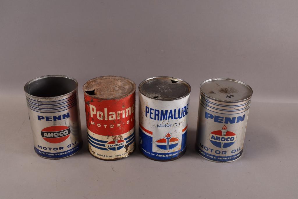 FOUR AMOCO 1 QUART OIL CANS (1 of 2)