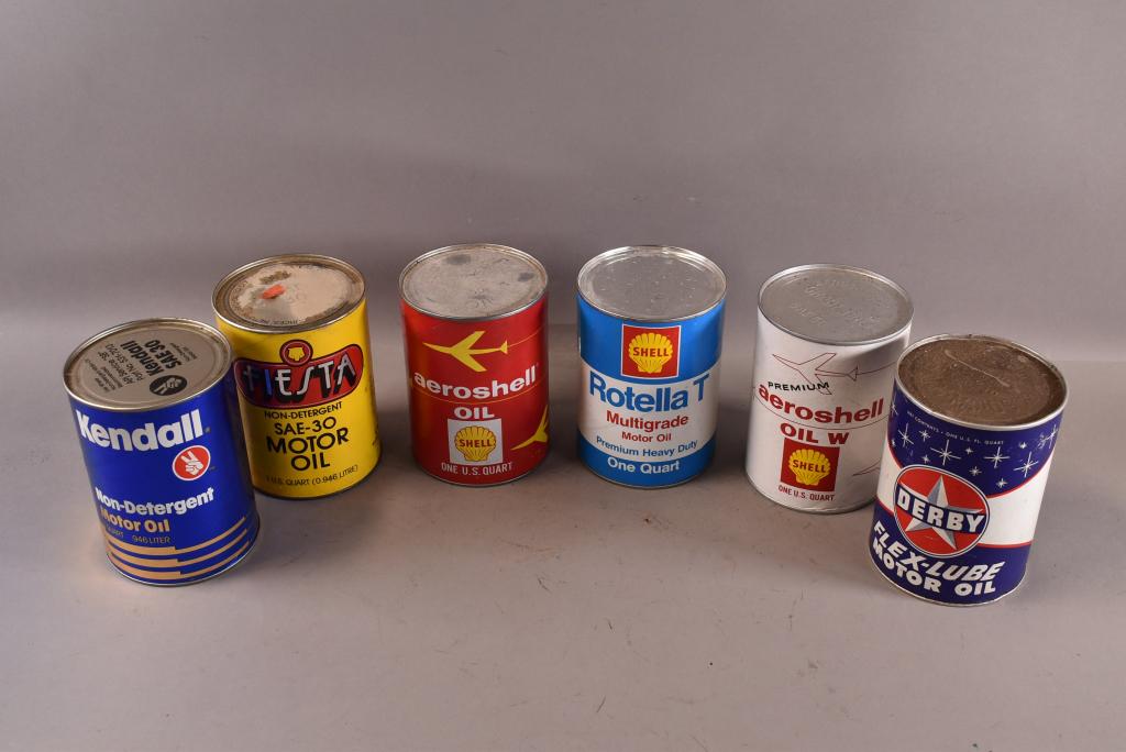 SIX 1 QUART OIL PAPER CANS (1 of 2)