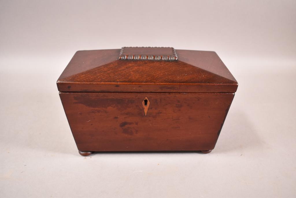 1800'S WALNUT TEA CADDY (1 of 4)