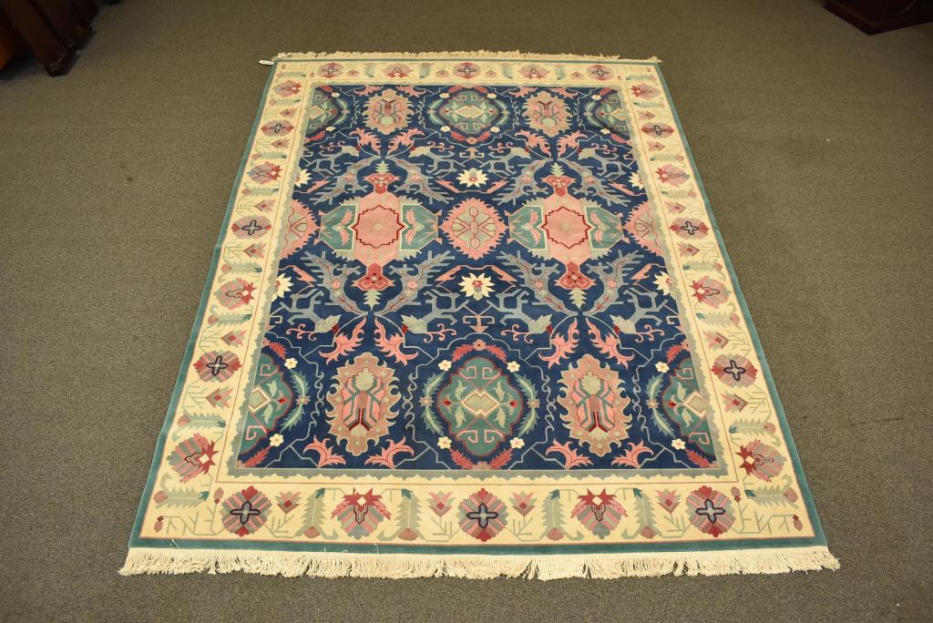 APPROX. 11'10" X 8'9" HANDMADE FLORAL WOOL RUG (1 of 3)