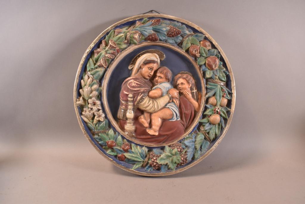 LARGE TERRA COTTA WALL PLAQUE (1 of 7)