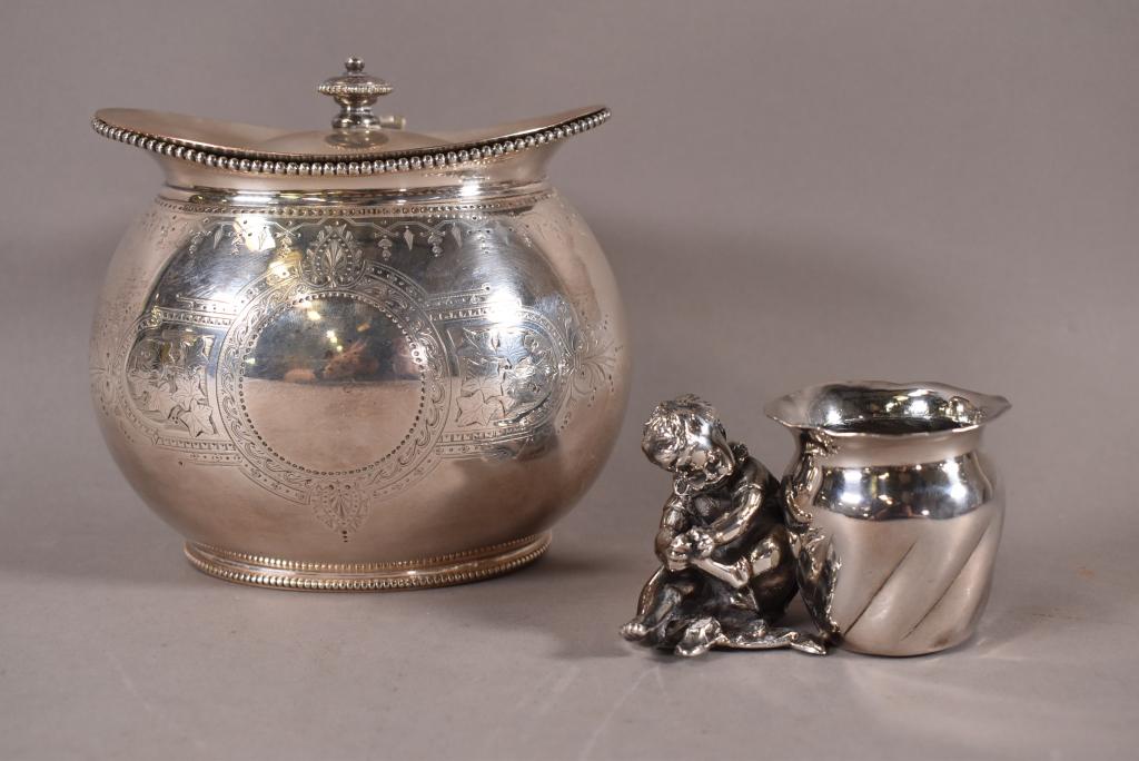 ELKINGTON PLATE TEA CADDY & VIC. S.P. TOOTHPICK (1 of 6)