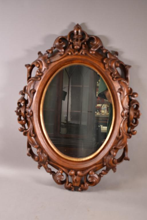 HEAVILY CARVED VICTORIAN FRAME W/ MIRROR (1 of 3)