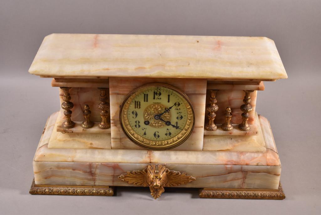 1900'S FRENCH ONYX MANTLE CLOCK (1 of 6)