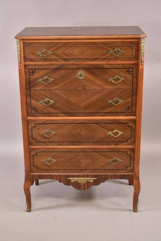 1920'S BERKEY & GAY FRENCH STYLE 5 DRAWER HIGHBOY (1 of 5)