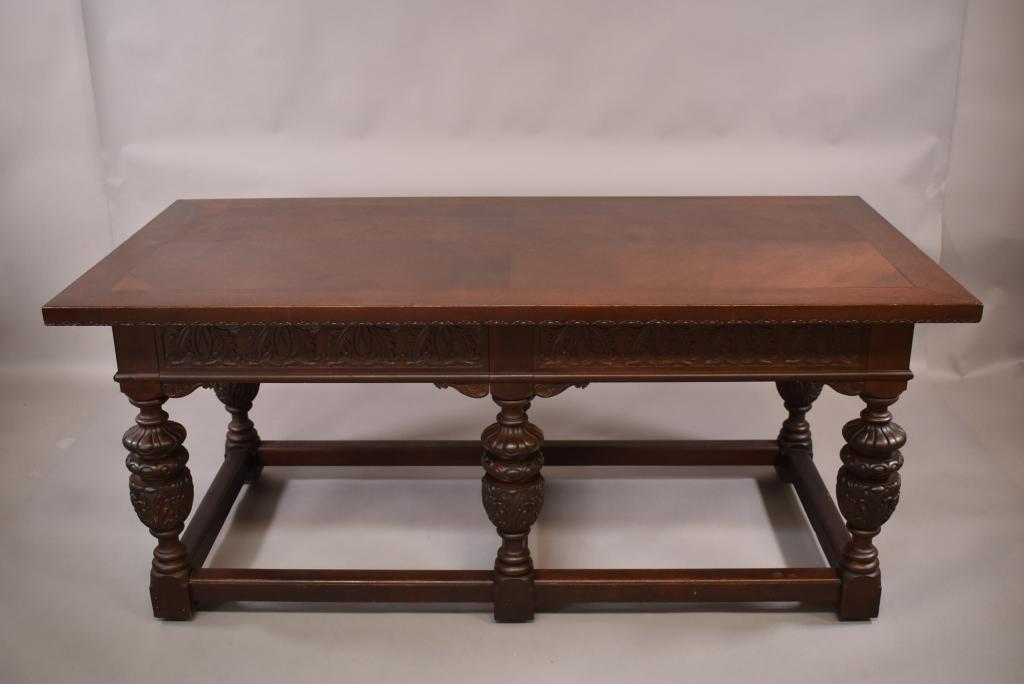1920'S 2 DRAWER SPANISH STYLE LIBRARY TABLE (1 of 4)