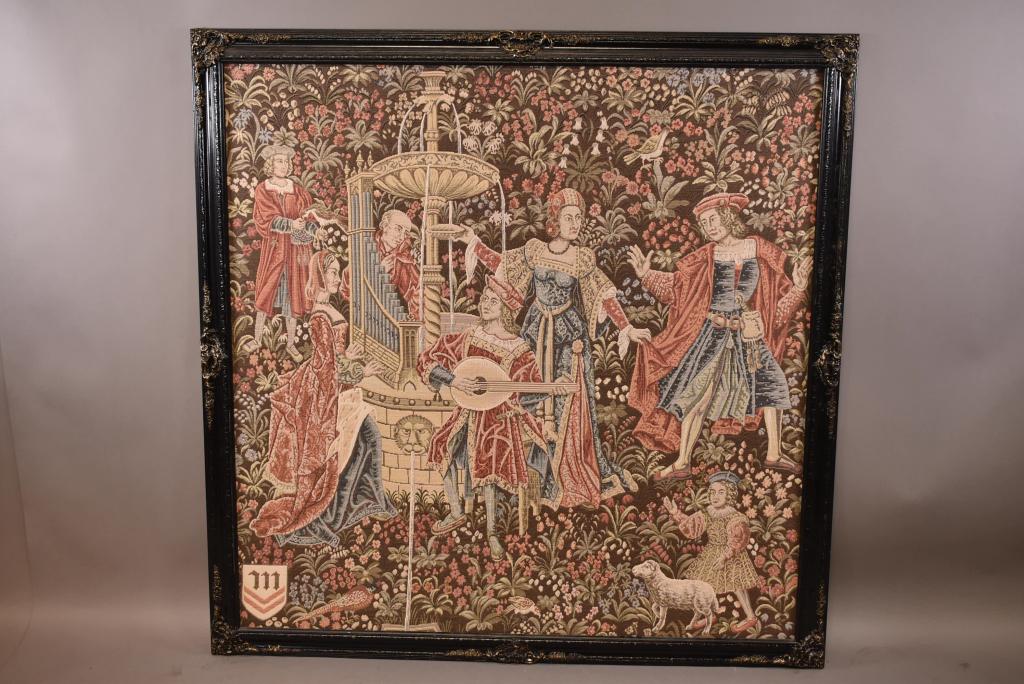 LARGE MUSICAL SCENE TAPESTRY WALL HANGING (1 of 4)