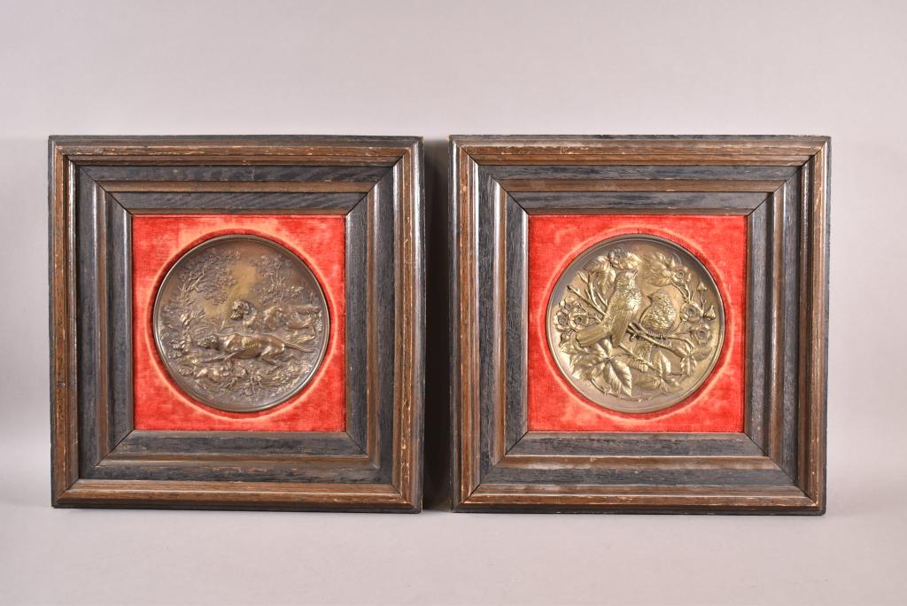 2 FRAMED VICTORIAN METAL PLATES (1 of 4)