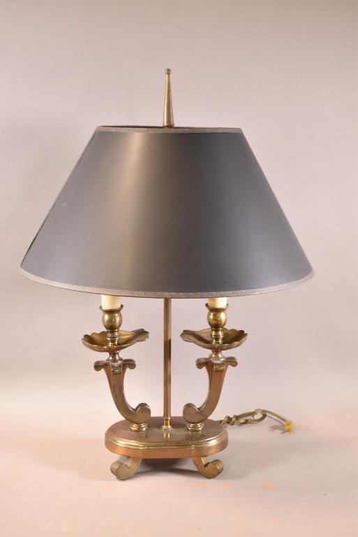 BRASS DOUBLE ARM TABLE LAMP (1 of 2)