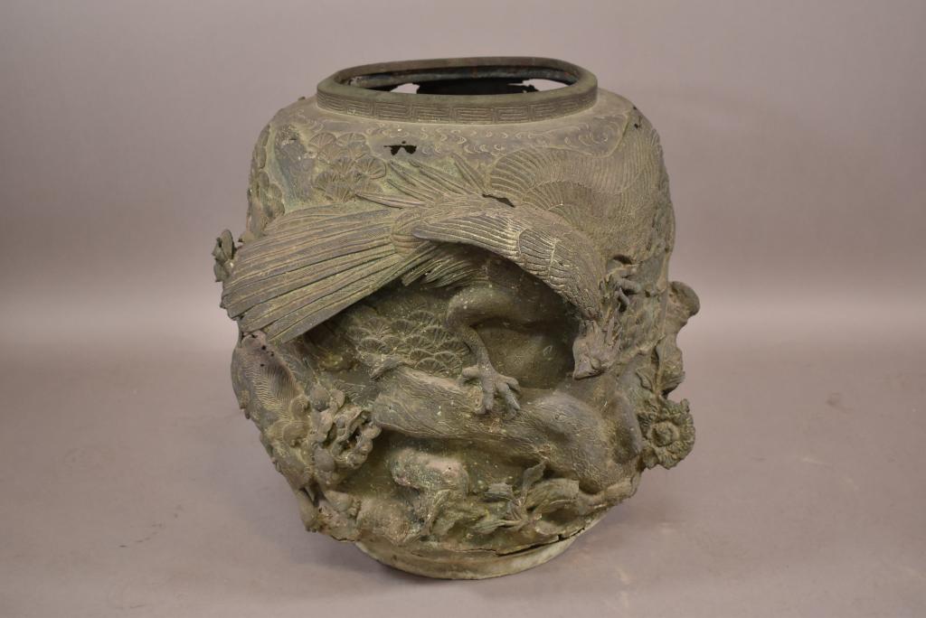 LARGE JAPANESE BRONZE PLANTER (1 of 4)