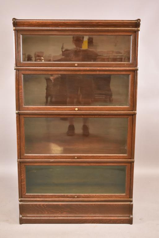 1900'S 4 STACK LAWYER'S AM. OAK BOOKCASE (1 of 3)