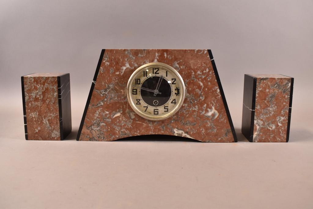 ART DECO 3 PIECE CLOCK SET (1 of 3)