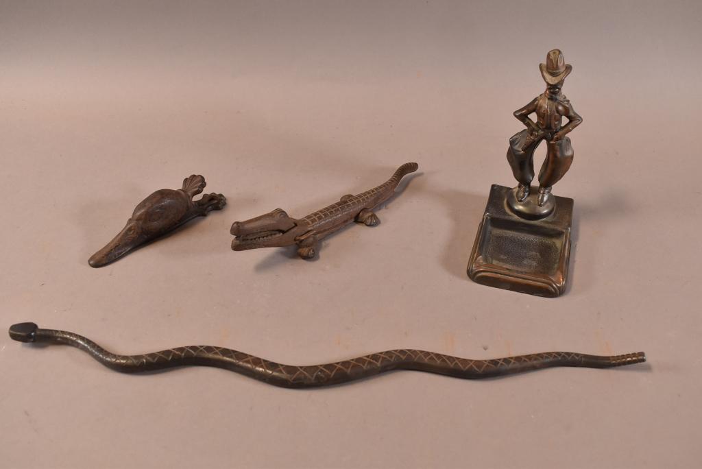 4 MISC. ANTIQUE CAST METAL TABLE ITEMS (1 of 5)