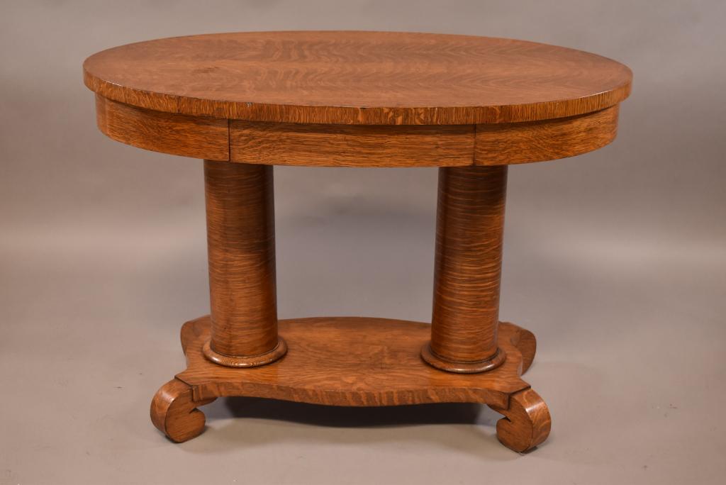 AMERICAN OAK SINGLE DRAWER LIBRARY TABLE (1 of 3)