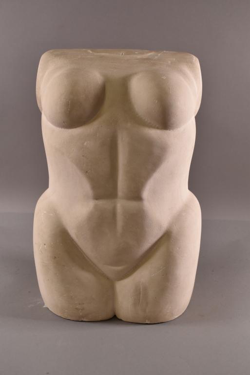 LARGE MID CENTURY MODERN TORSO STONE LIKE CARVING (1 of 5)