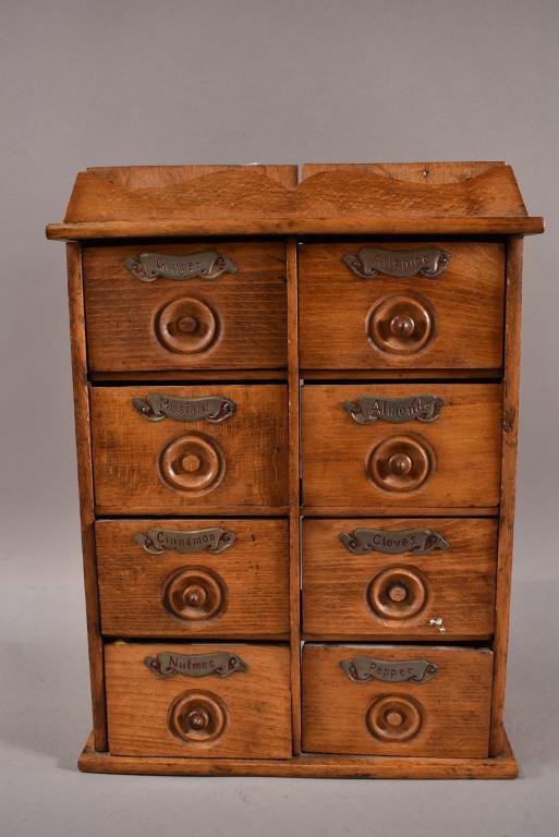 8 DRAWER PRIMITIVE SPICE CABINET (1 of 3)