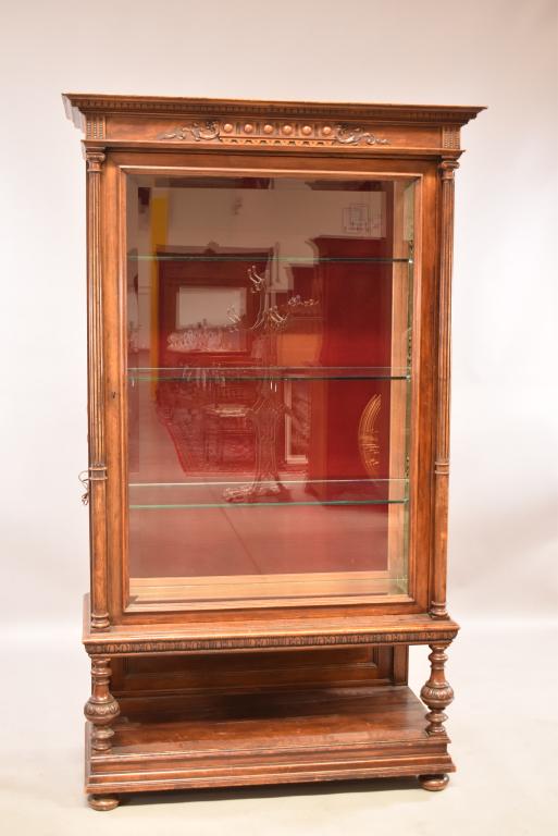LARGE 1900'S MAHOGANY CURIO CABINET (1 of 5)
