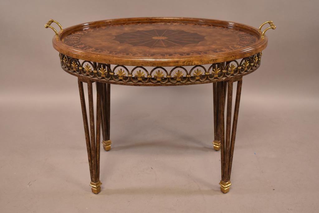 MAITLAND SMITH OVAL TRAY TABLE WITH HANDLES (1 of 4)
