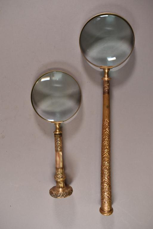 2 GOLD FILLED VICTORIAN ERA MAGNIFYING GLASSES (1 of 3)