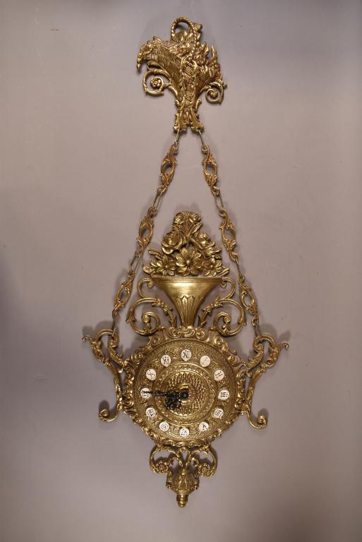 FANCY BRONZE HANGING WALL CLOCK (1 of 3)