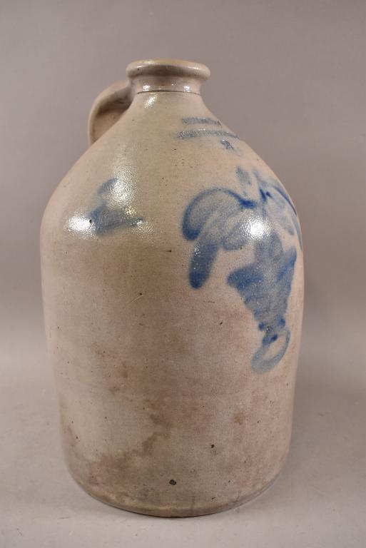 2 GALLON COBALT DECORATED STONEWARE CROCK JUG (1 of 4)