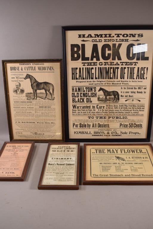 5 FRAMED ANTIQUE OINTMENT & MEDICINE ADS (1 of 4)