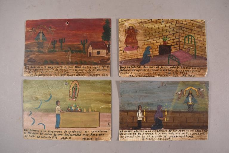 4 EX-VOTO MEXICAN RETABLOS (1 of 5)
