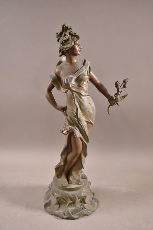 "TULIPE" SPELTER LADY FIGURE (1 of 5)