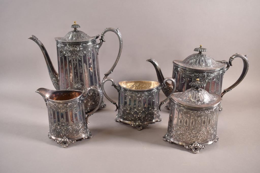 5 PIECE SILVERPLATED TEA SET (1 of 4)