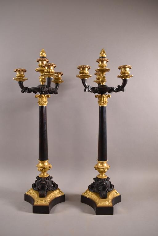 PAIR OF FRENCH EMPIRE STYLE CANDELABRAS (1 of 4)